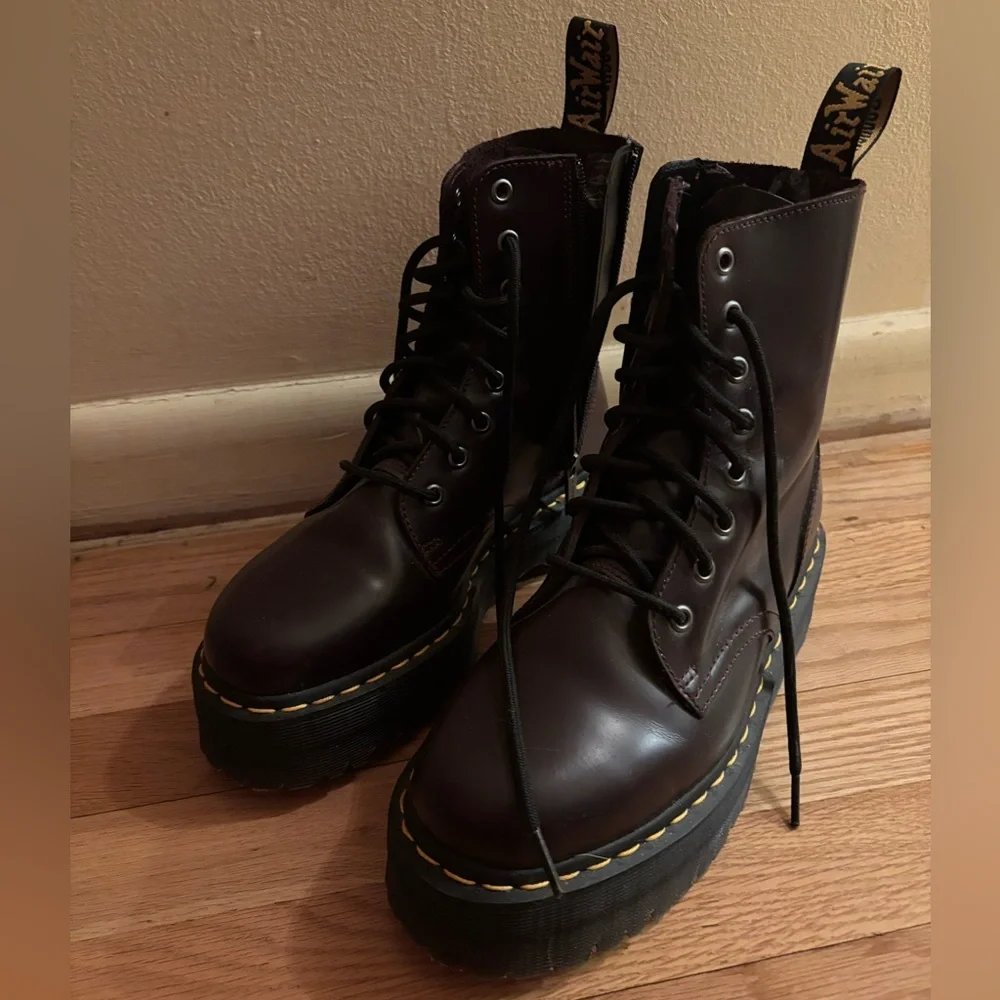 Platform Jadon Doc Martens in Burgundy Red Size 8 - Picture 8 of 10